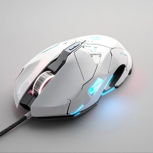Souris gaming MMO vue de profil, montrant sa grille de douze boutons latéraux sous le pouce
