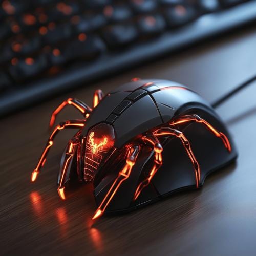 Souris gaming ultra-légère à coque ajourée posée sur un tapis, comparaison de poids