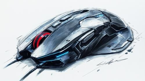 Souris gaming durable sur un bureau de joueur, conçue pour résister à un usage intensif