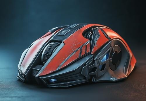 Souris gaming posée sur un tapis, prête à être calibrée pour une visée précise et constante